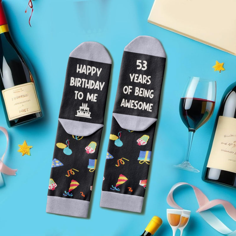 53rd Birthday Gift Ideas for Men Women - Socks for 53 Year Old Middle Aged Man Woman, Best Gifts for 53 Year Old Him Her Male Female