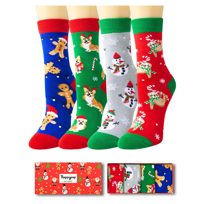 Christmas Gifts For Boys Girls - Secret Santa Socks Christmas Stocking 4 Pack