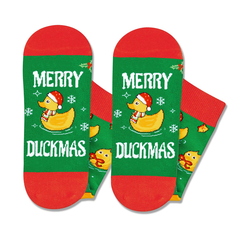 Christmas Gifts Stocking Socks For Men Women - Duck Socks Xmas Stocking Stuffers For Mom Dad, Santa Socks For Christmas