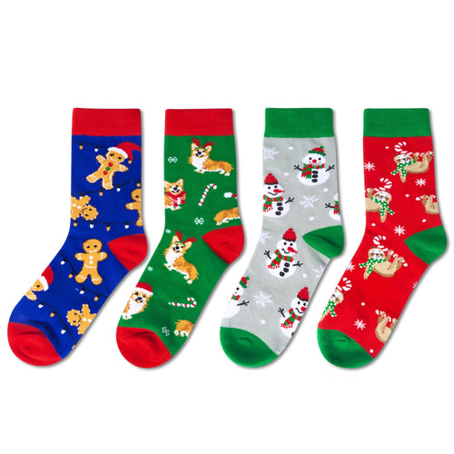 Christmas Gifts For Boys Girls - Secret Santa Socks Christmas Stocking 4 Pack