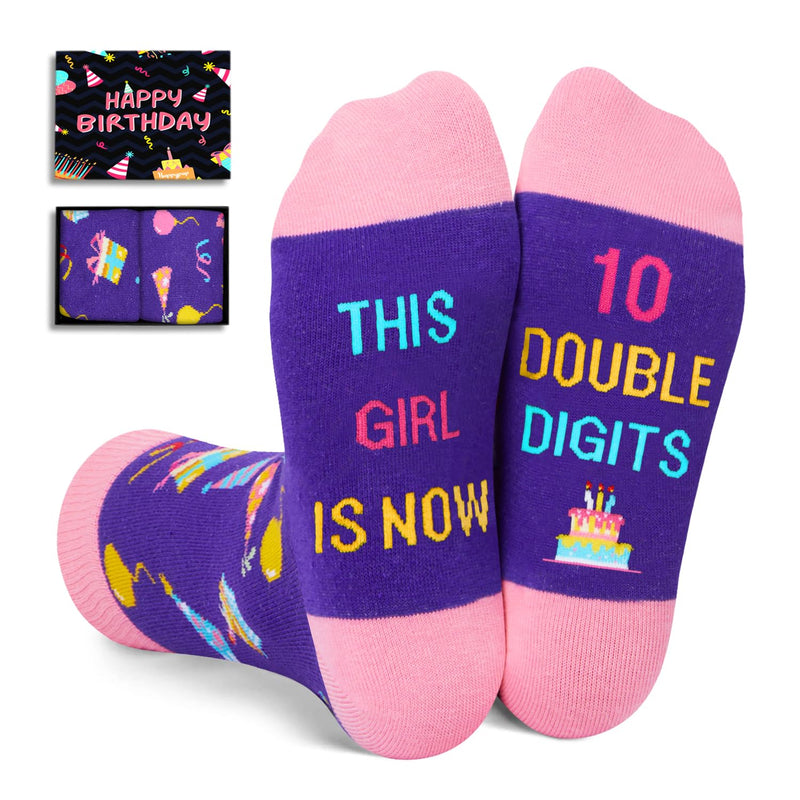 10th Ten Year Old Birthday Gifts, Presents for 10 Year Old Tween Girls, Kid Socks Age 10