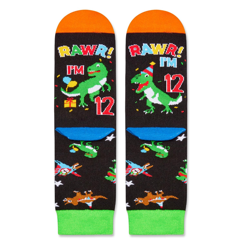 12th Birthday Gifts Ideas Socks - 12 Year Old Socks for Kids, Gifts for Tween Boys Girls Age 12, Birthday Gift Box with Greeting Card