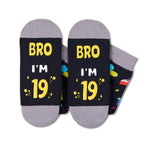 HAPPYPOP 19th Birthday Gifts Ideas for Boys - Socks for Teens Age 19, Presents for 19 Year Old Men, Birthday Gift Box with Greeting Card