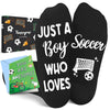 HAPPYPOP Soccer Gifts For Boys Kids 10-12 - Gifts For Soccer Lover Players With Greeting Card, Preteen Tween Kids Boys Soccer Socks Stocking Stuffers