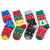 Christmas Gifts Stocking Socks for Girls Boys - Secret Santa Socks Xmas Stocking Stuffers for Little Kids, 4 Pack of Christmas Socks