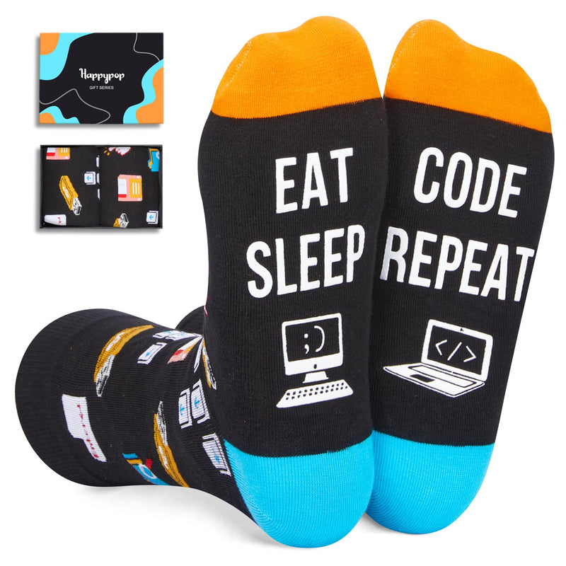 Computer Gifts for Geeks Programmers - Coding Gifts for Computer Engineer Nerd Coders Men, Computer Programmer Socks