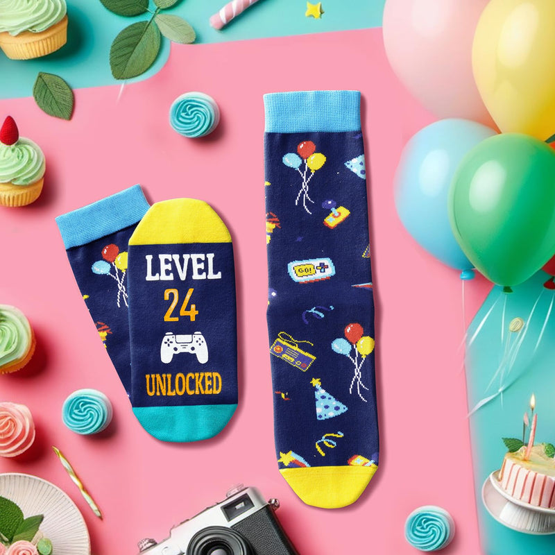 24th Birthday Gifts Socks Ideas - Socks for 24 Year Olds Women Men, Best Gifts for 24 Year Olds, 24th Birthday Socks