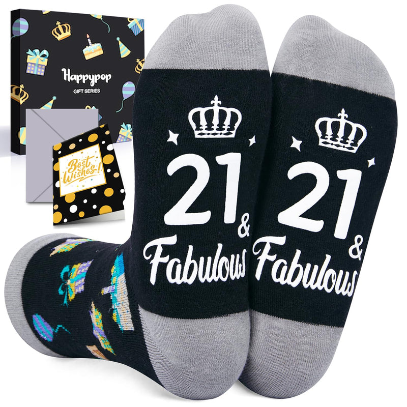 21st Birthday Gifts Socks Ideas - Gifts for 21 Year Old Woman Man Best Gifts for 21 Year Old Male Female, Gifts Greeting Card