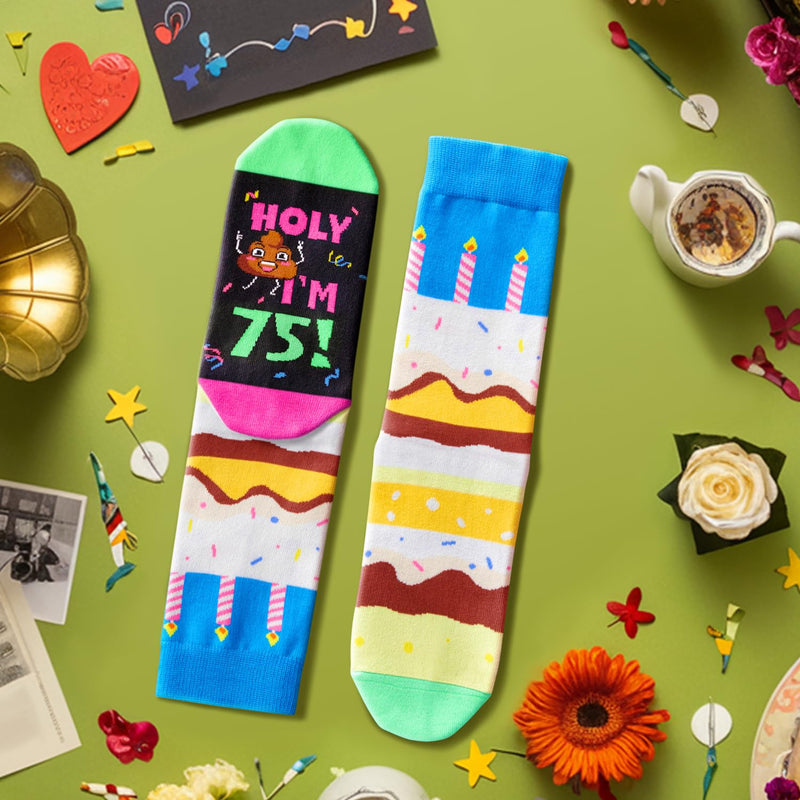 75th Birthday Gifts Ideas Socks; 75 Birthday Socks, Retirement Gifts for Women Older Elderly Women Men, Gifts for Seniors