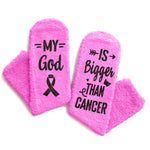 HAPPYPOP Breast Cancer Socks for Women - Chemo Survivor Comfort Gifts For Cancer Patients, Breast Cancer Awareness Socks, Inspirational Chemo Socks