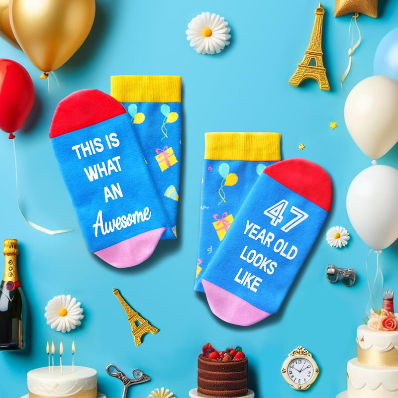 47th Birthday Gift Ideas Socks - 47 Year Old Birthday Gifts for Old Aged Men Women, 47th Birthday Gifts for Him Her