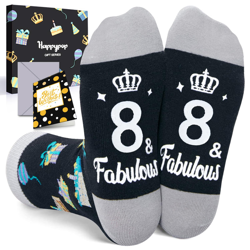 8th Birthday Gifts Ideas for Boys - Socks for Boys Girls Age 8, Eight Year Old Gifts for Kids, Presents for 8 Year Olds, Birthday Gift Box with Greeting Card