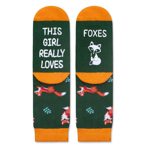 Zmart Funny Fox Gifts for Teen Girls, Fox Socks for Kids 10-12 Years