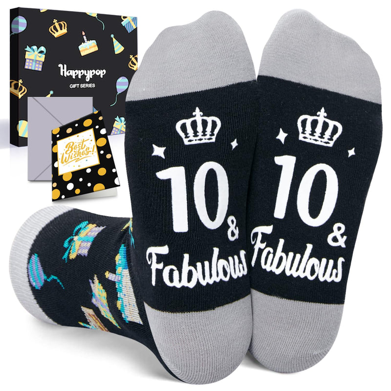 10 Year Old Birthday Gifts Ideas for Boys - Socks for Tween Boys Age 10, Ten Year Old Gifts, Presents for 10 Year Olds, Birthday Gift Box with Greeting Card