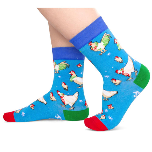 Christmas Gifts Stocking Socks For Kids - Secret Santa Socks Xmas Stocking Stuffers For Chicken Lovers Christmas Rooster Gifts