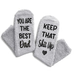 Fuzzy Gifts For Dad Father Him - Funny Dad Socks, Funny Dad Gifts Father Gifts From Son Daughter