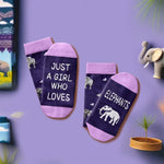 HAPPYPOP Elephant Gift Ideas for Women - Funny Elephant Socks, Elephant Stuff Christmas Stocking Stuffers for Teen Girls, Animal Socks