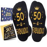 HAPPYPOP 50th Birthday Gifts for Him Her - Gift for Guys Women in Their 50s, 50 Year Old Socks for Men Women, Gifts for 50 Year old