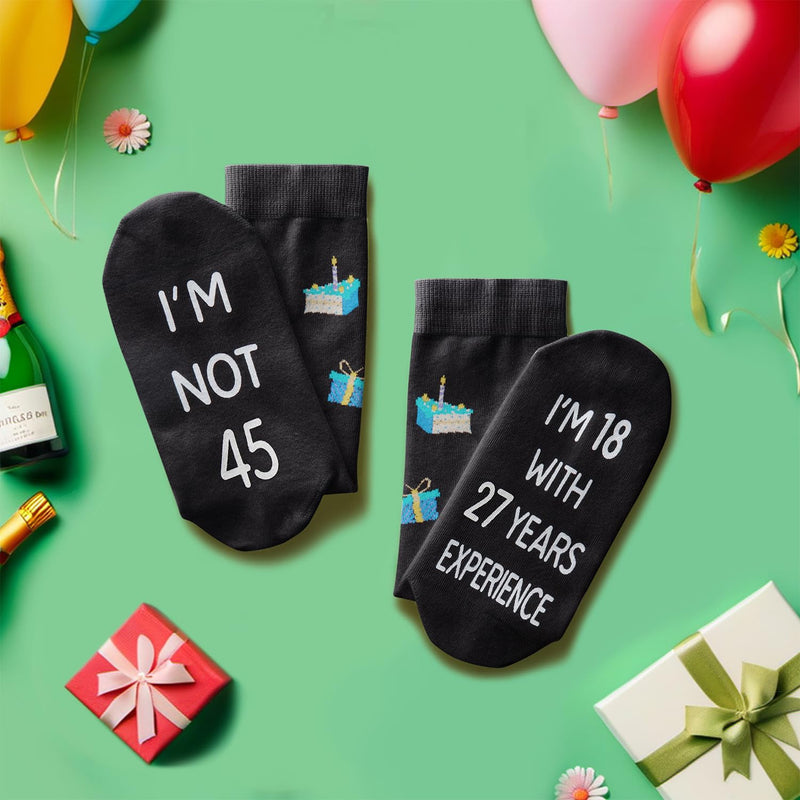 45th Years Old Birthday Gifts for Men - Socks for 45 Year Olds, Gift Ideas for 45 Year Old Man Woman, 45th Birthday Gifts