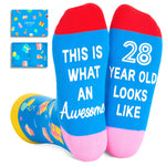 28th Birthday Gifts for Female Male, Gifts for 28 Year Old Man Woman, 28 Year Old Birthday Gifts Socks for Her Him