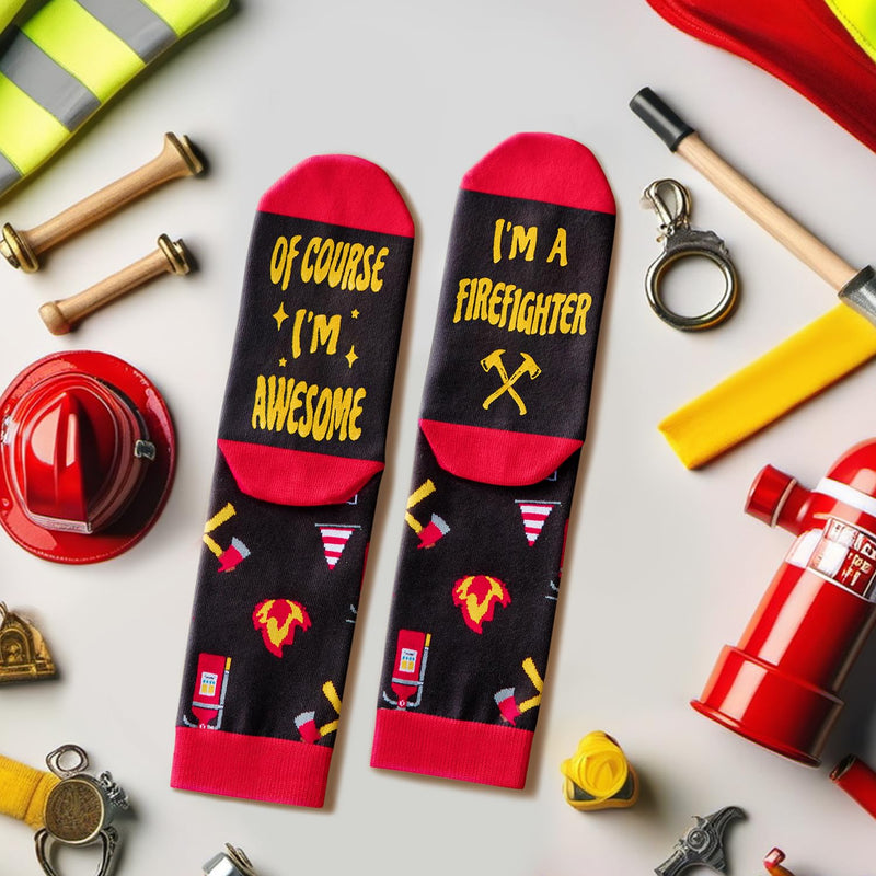 Firefighter Fire Flame Fireman Gifts - Firefighter Gifts For Men Women, Fireman Socks For Men Fire Fighter Gifts Firefighting Gifts