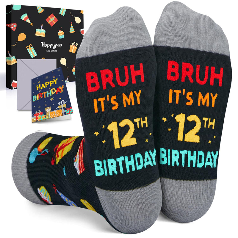 12th Birthday Gifts for Boys - Socks for Kids Age 12, Presents for 12 Year Old Tween Boys, 12 Yr Old Gift Ideas