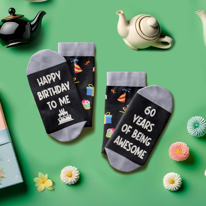 60th Birthday Gift Ideas for Men Women - Socks for 60 Year Old Middle Aged Man Woman, Best Gifts for 60 Year Old Him Her Male Female