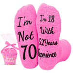 HAPPYPOP 70th Birthday Gifts for Women - Best Gifts for 70 Year Old Woman Meaningful 70th Birthday Gifts 70 Year Old Birthday Gifts, 70th Birthday Socks Pink