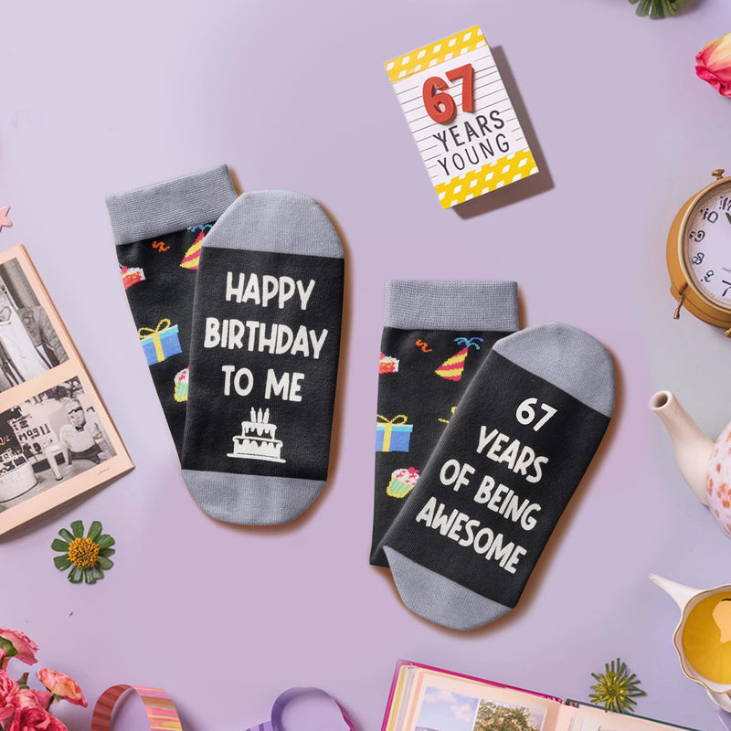 67th Birthday Gift Ideas for Men Women - Socks for 67 Year Old Middle Aged Man Woman, Best Gifts for 67 Year Old Him Her Male Female