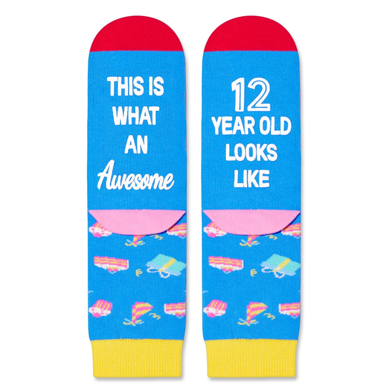 12 Yr Old Gift Ideas, 12th Birthday Presents Socks for 12 Year Old Tween Boys Girls, Gift Ideas for 12 Year Old Preteen Boy Girl