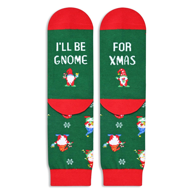 Christmas Gifts Stocking Socks for Women Men - Gnome Redeer Gifts for Mom Dad, Xmas Stocking Stuffers