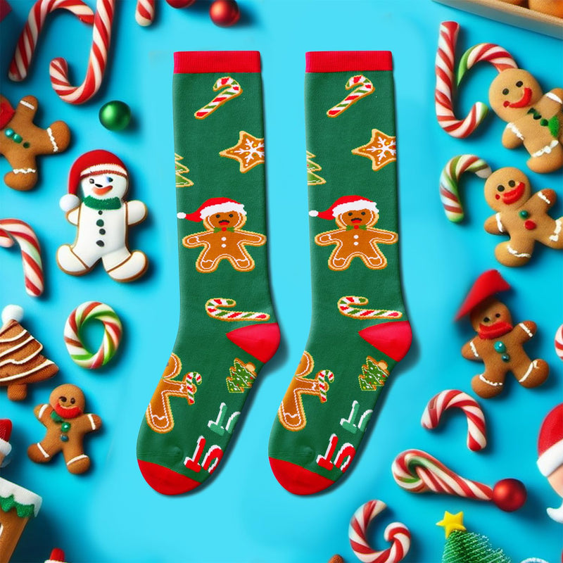 Christmas Gifts Stocking Socks for Kids - Secret Santa Knee Socks Gingerbread Snowman Socks 7-9 Years