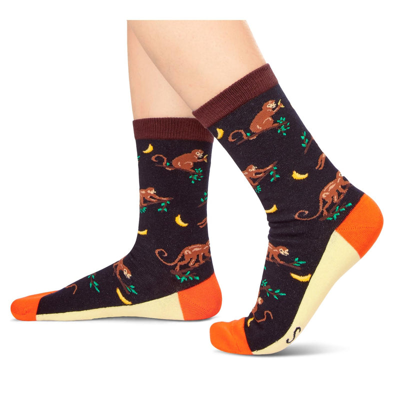 Funny Monkey Gifts for Monkey Lovers - Monkey Socks for Teen Girls, Novelty Animal Socks for Teens, Monkey Stocking Stuffers