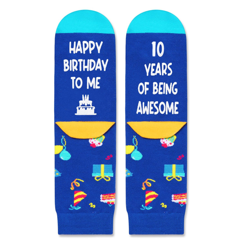 10th Birthday Gift Ideas Socks - Presents for 10 Year Old Girls Boys, Ten Year Old Gifts, Socks for Kids Age 10