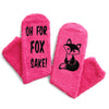 Fox Gifts Fox Socks for Women Girls, Funny Novelty Crazy Silly Fun Socks Fuzzy Cupcake Socks Gifts for Her