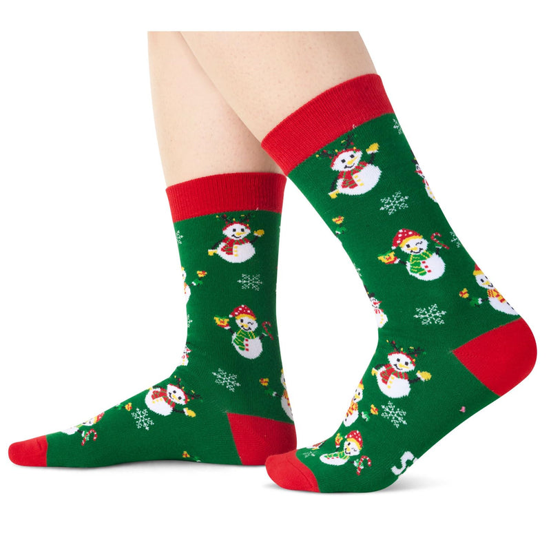 Christmas Gifts Stocking Socks for Women Men - Xmas Stocking Stuffers for Teens, Secret Santa Snowmen Socks for Dad 2 Pack