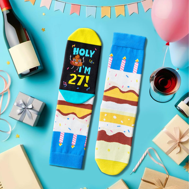 27th Birthday Gifts for Her Him, Gifts for 27 Year Old Women Men, Best Cool 27th Birthday Gifts Socks for Male Female