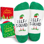 HAPPYPOP Little Elf Socks for Women Men - Christmas Stocking Stuffers, Secret Santa Xmas Gifts for Adults with Greeting Card