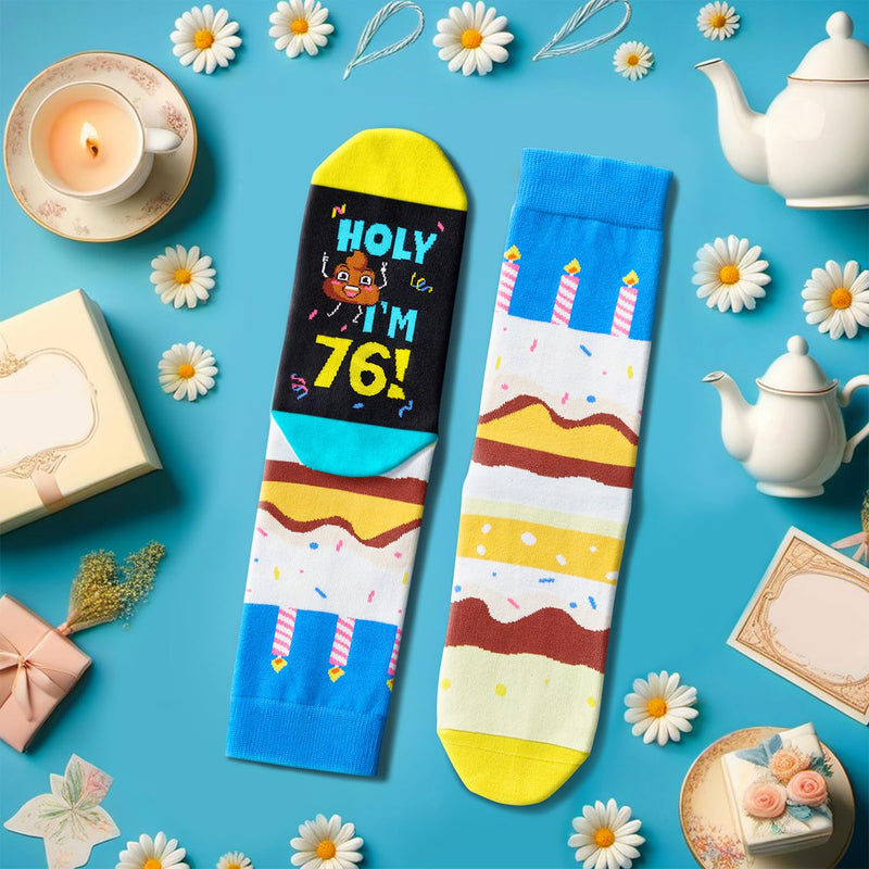 76th Birthday Gifts Ideas Socks - Best Gifts for 76 Year Old Women, 76th Birthday Gifts for Him Old Man, 76th Birthday Socks