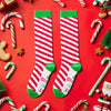 Candy Cane Socks Kids Christmas Socks - Boys Girls Socks 10-12 Years