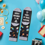 57th Birthday Gift Ideas for Men Women - Socks for 57 Year Old Middle Aged Man Woman, Best Gifts for 57 Year Old Him Her Male Female