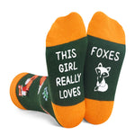 Zmart Funny Fox Gifts for Teen Girls, Fox Socks for Kids 10-12 Years