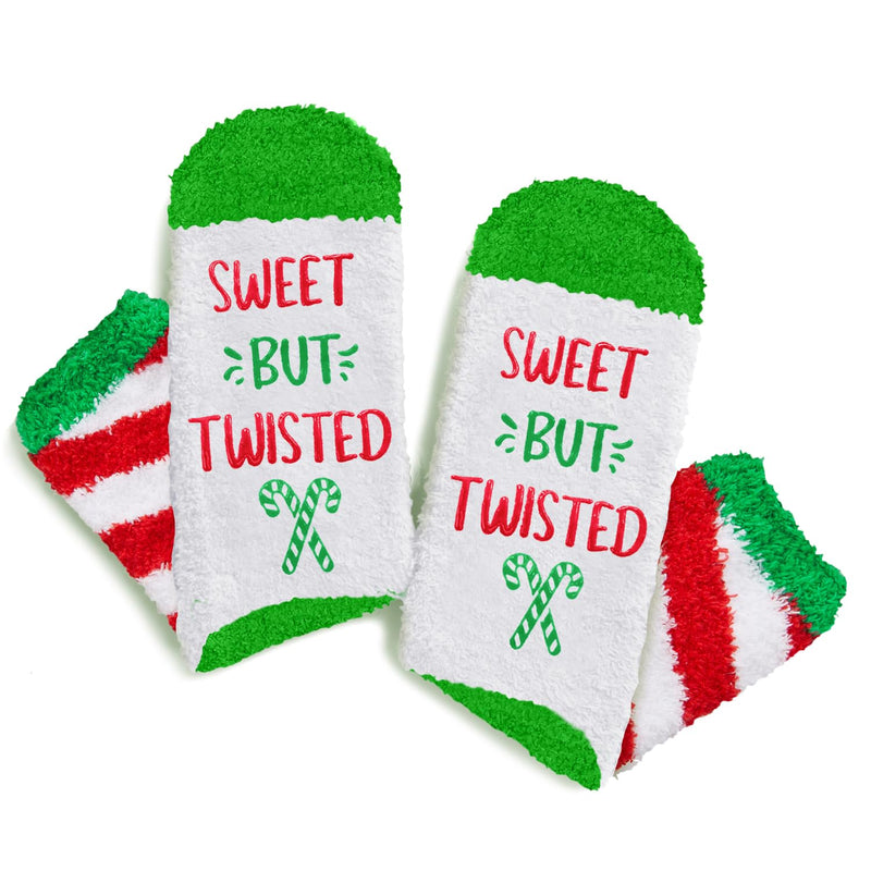 HAPPYPOP Christmas Gifts For Men Women - Christmas Candy Cane Socks, Candy Cane Stocking Stuffers for Teens, Secret Santa Socks Xmas