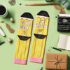 HAPPYPOP Gifts for Writers - Funny Writing Socks Author Gifts for Young Writes, Stocking Stuffers for Teen Boys Girls, Pencil Socks for Men Women