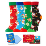 Christmas Gifts Stocking Socks for Kids - Santa Reindeer Gifts for Boy Girl with Greeting Card 10-12 Years