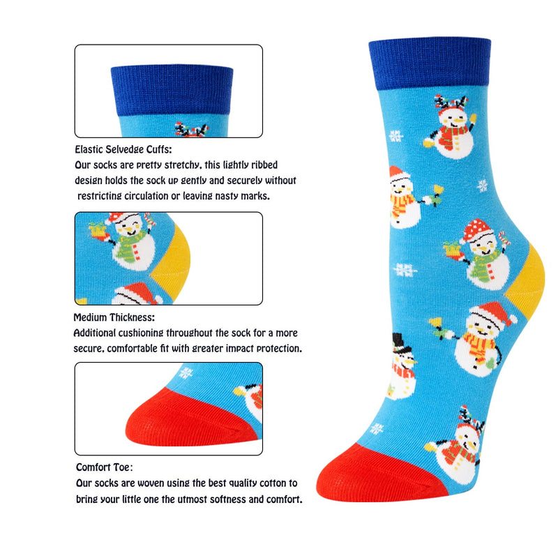 Christmas Gifts Stocking Socks for Kids - Santa Reindeer Gifts for Boy Girl with Greeting Card 4-6 Years