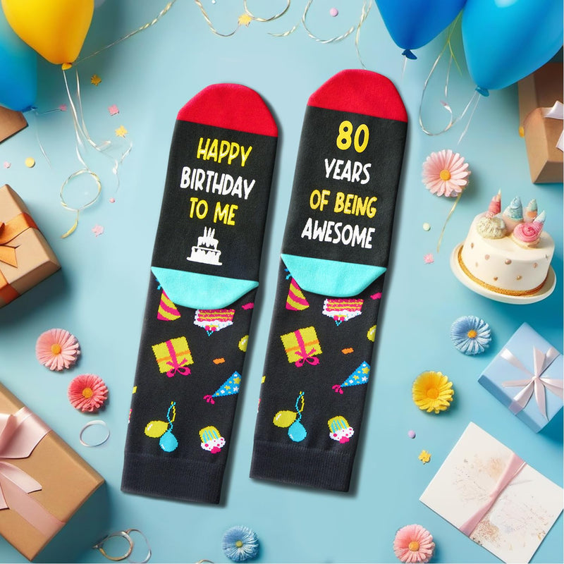 Zmart 80th Birthday Gift Ideas for Men - Socks for Older Men over 80, Best Gifts for 80 Year Old, Old Man Gifts for Men Useful