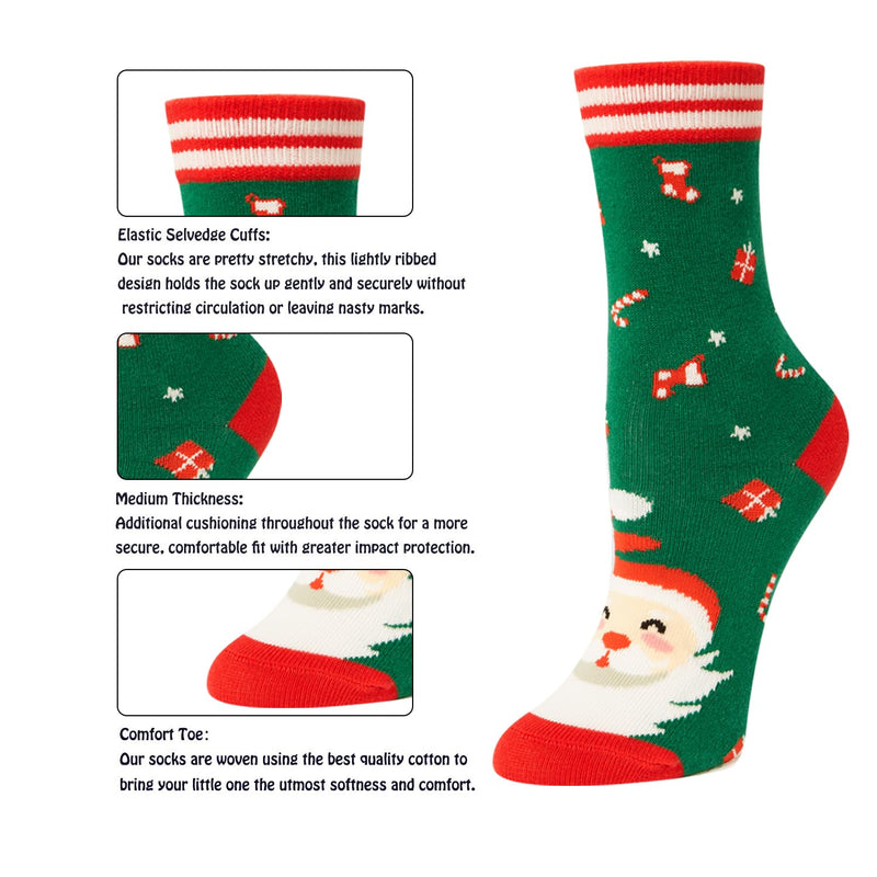 Christmas Stocking Socks for Boys Girls – Festive Santa Reindeer Snowman Penguin Gift Socks 2-3 Years