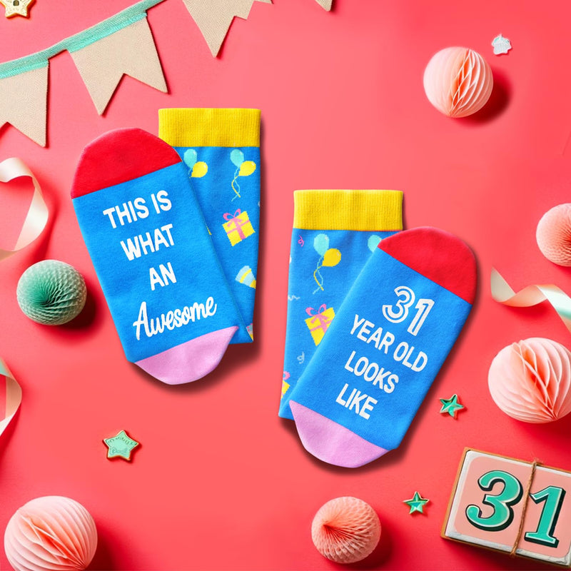 31st Birthday Gift Ideas for Men Women - Socks for 31 Year Old Male Female Him Her, Best Gifts for 31 Year Old Man Woman