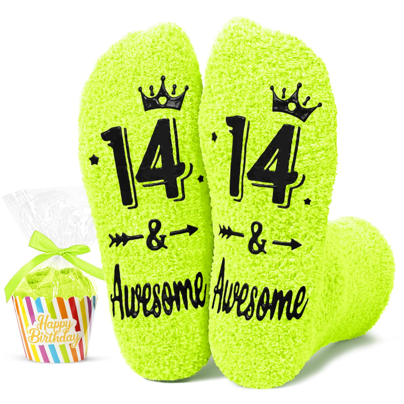 HAPPYPOP 14th Birthday Gifts for Boys Girls - Teen Boys Teenage Girl Birthday Socks, Gift Ideas for 14 Year Old Teens